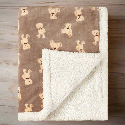 couverture bebe polaire HugMe ours brun a 2