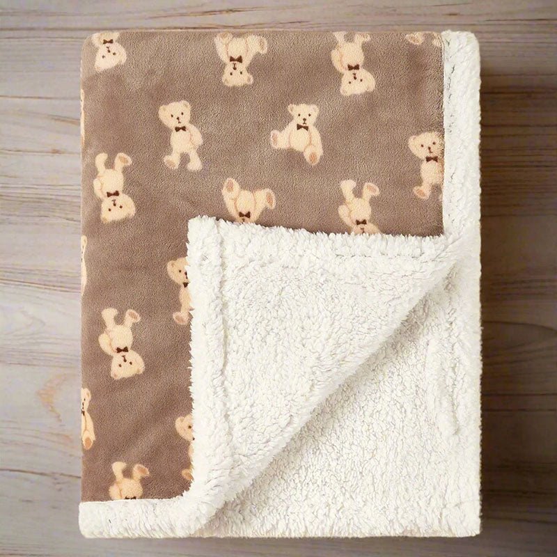 couverture bebe polaire hugme ours brun b