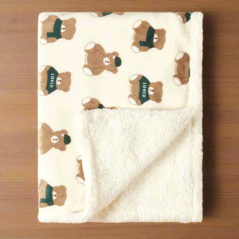 couverture bebe polaire hugme ours vert b