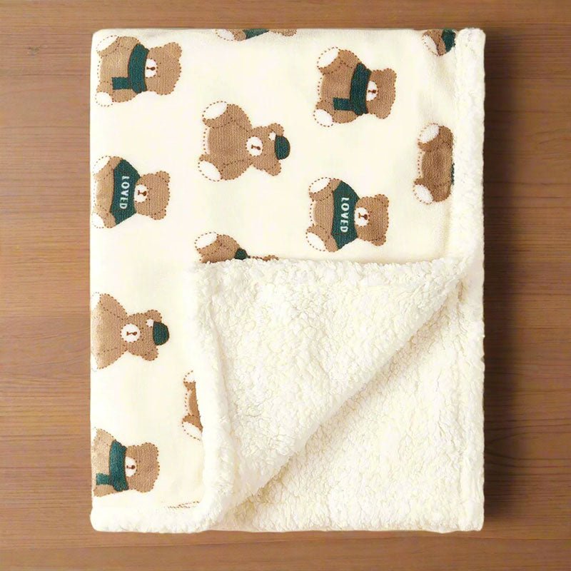 couverture bebe polaire hugme ours vert