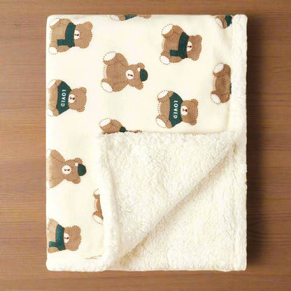 couverture bebe polaire hugme ours vert
