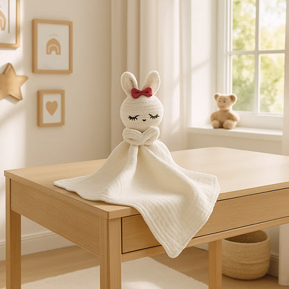 doudou bebe LullaMoon lapin blanc