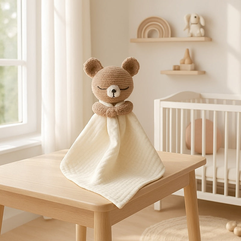 doudou bebe LullaMoon ours blanc 1