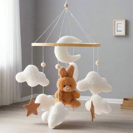 mobile bebe moonhug lapin brun a
