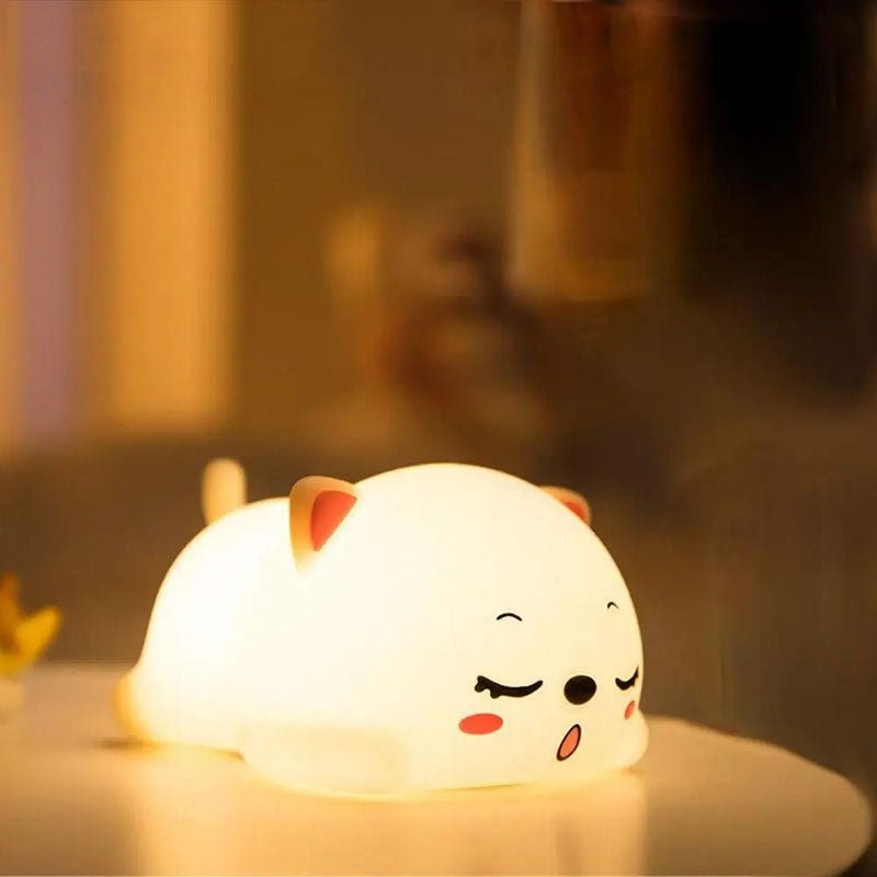 veilleuse bebe lumizoo chat endormi